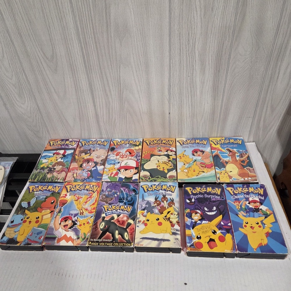 Huge Lot Pokemon TV VHS tapes collection lot of 12 Pikachu Gengar Chariz